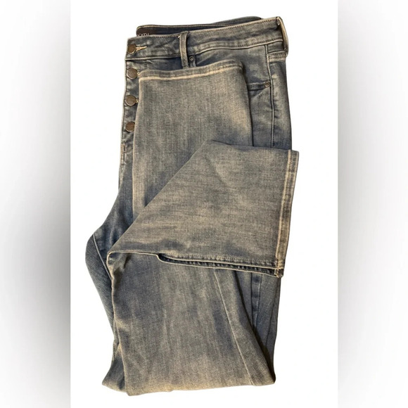 NYDJ Button Fly Alana Split Hem Jeans Size 16 - Picture 4 of 9